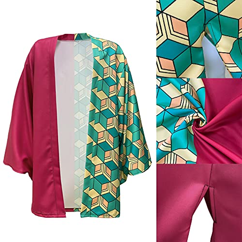 TUMUSKER Anime Cosplay Capa Disfraz Anime Tanjirou Zenitsu Tomioka Nezuko Kimono Chaqueta (Tomioka Giyuu, L)