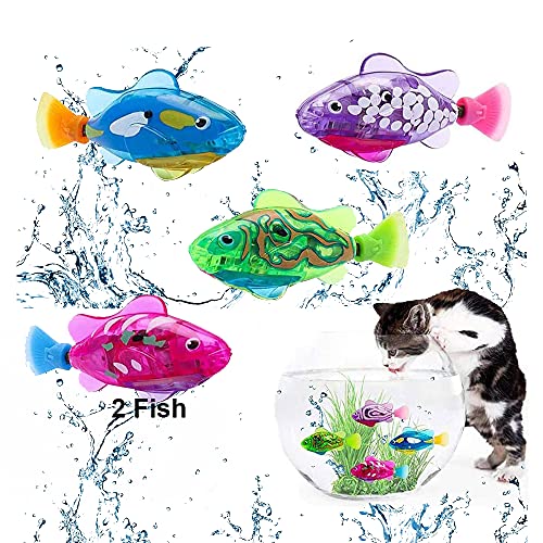 Twshiny 2 PCS Juguete electrónico Realista Mini robótica pez Pescado de la robótica Pescado para niños (Transparent)