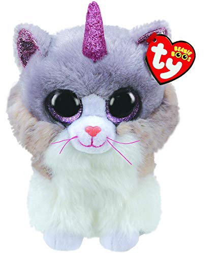 TY- Asher Cat W/Horn-Boo Med Peluche, Multicolor, 24 cm (36477)