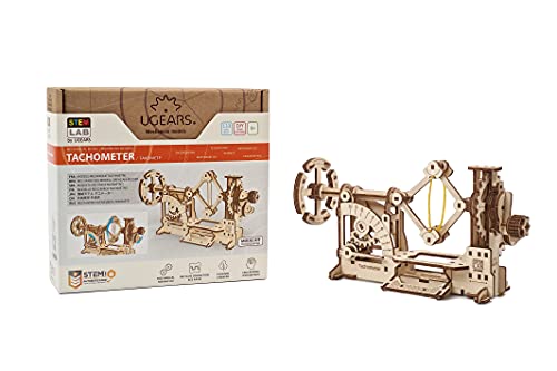 UGEARS Stem Kit de Modelo de Tacómetro – Puzzles de Madera 3D para Adultos, Adolescentes y Niños – Kit de Ciencia Mecánica DIY para Autoensamblaje – Puzzles 3D Educativos e Ingeniería con App 8+