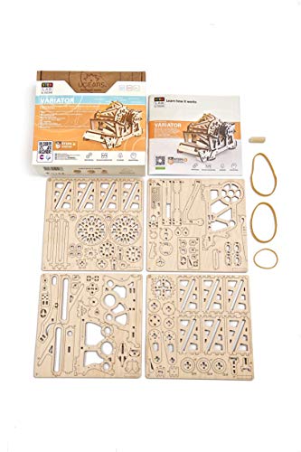 UGEARS Stem Lab Puzzle 3D - Modelo de Variomatic maquetas para Montar - único maquetas Madera Puzzles 3D Incluye aplicación móvil - Puzzle Madera 3D - maquetas para Construir Adultos y niños 8+