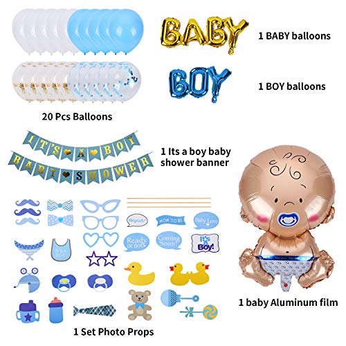 Ulikey Baby Shower Decoración, Baby Shower Globos, Decoraciones Fiesta de Bienvenida de Bebé Niño Bandera It's A Boy, Accessorios Baby Shower (Boy)