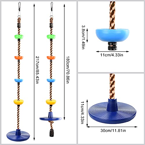 Ulikey Columpio con Plataforma para Niños, Columpio de Cuerda de Escalada, Columpio Jardin Exterior con Forma de Árbol, Juego de Asiento de Columpio de Disco para Exteriores, Interiores, Patio