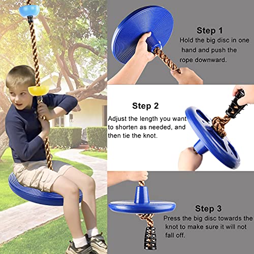 Ulikey Columpio con Plataforma para Niños, Columpio de Cuerda de Escalada, Columpio Jardin Exterior con Forma de Árbol, Juego de Asiento de Columpio de Disco para Exteriores, Interiores, Patio