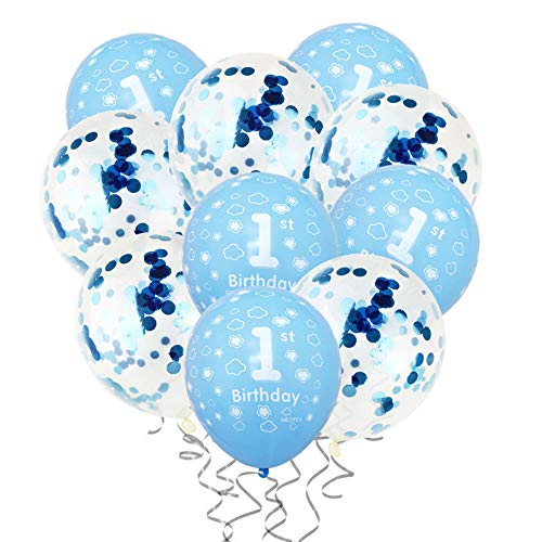 unbrand Gresunny decoración de cumpleaños para niños de 1 año Pancarta de Happy Birthday Globos de cumpleaños de látex y Papel de Aluminio Globo de decoración para Bebe Baby Shower Fiestas