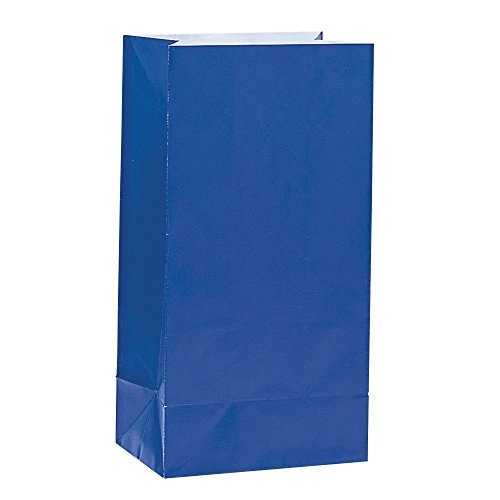 Unique Party-Paquete de 12 bolsas de regalo de papel, color azul rey, (59004)