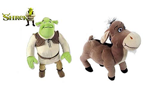 United Labels Pack 2 Peluches OGRO Y ASNO DE Shrek Burro (23 CM)