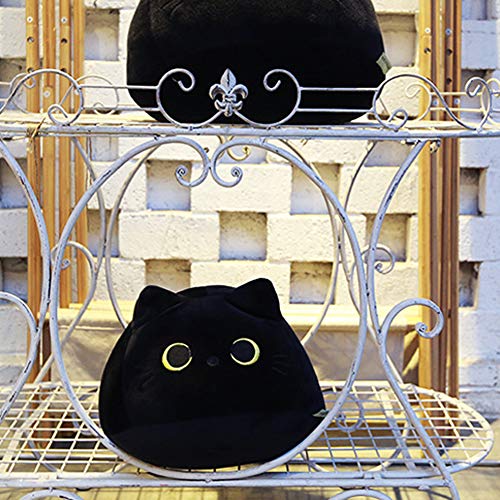 URFEDA Muñeco de Peluche Gato Negro,Lindos Juguetes de Peluche de Gatito,Peluche Adorno Buena Suerte Yin Yang Gato Juguete de Peluche Almohada Cojín para niños, Familiares y Amigos 40cm /55 cm