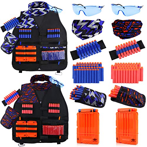 UWANTME Chaleco Táctico Niños Paquete de 2 para Nerf Pistola N-Strike Elite Series Kit de Chaleco Táctico Juguete