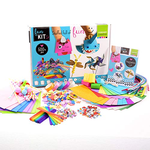 Vaessen Creative Kit, 500 Artículos Manualidades, Materiales de Gran Calidad, CREA Obras de Arte en 3D, Juego de Artes para Niños, Decoración del Hogar y más