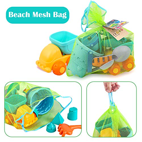 Vanplay Juguetes de Playa para Niños 20 Piezas Material de Plástico Blando con Bolsa de Malla Juegos de Playa