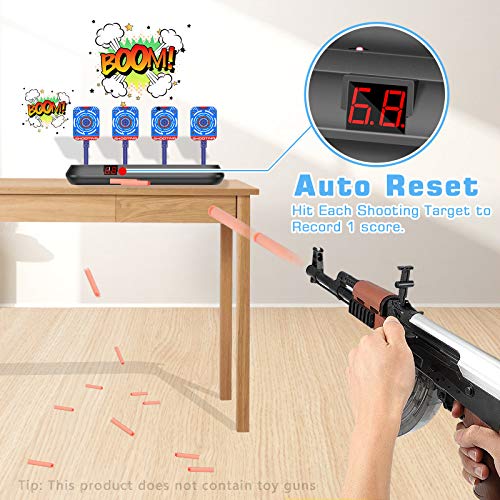 VEGKEY Objetivo Digital Electrónico para Pistolas Nerf,Objetivos de Tiro Eléctrico Reinicio Automático,Niños Electric Target Disparo para Juguete Pistolas N-Strike Elite / Mega / Rival Serie