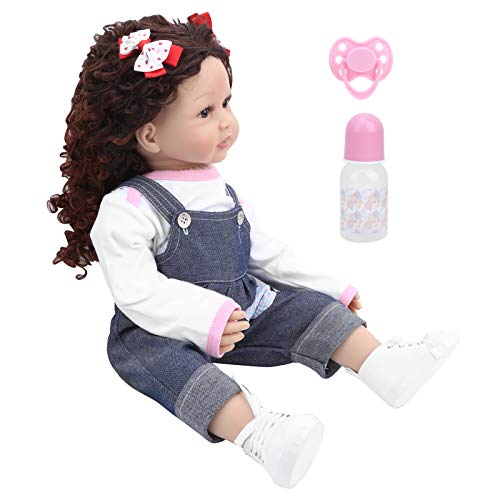 【Venta del día de la Madre】 Muñeca de niña, muñeca de Vinilo, reemplaza por ti Mismo Pose, Columpio Gratuito, institución educativa, educación Infantil temprana para el hogar