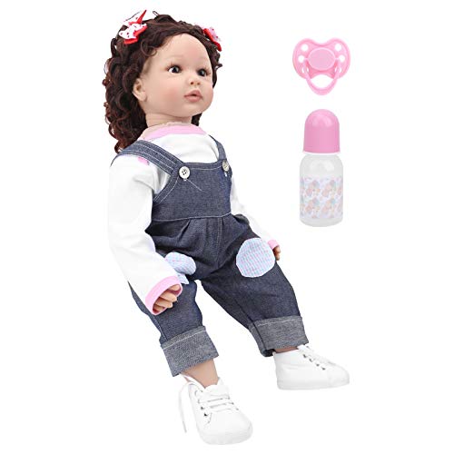 【Venta del día de la Madre】 Muñeca de niña, muñeca de Vinilo, reemplaza por ti Mismo Pose, Columpio Gratuito, institución educativa, educación Infantil temprana para el hogar