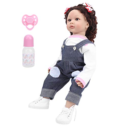 【Venta del día de la Madre】 Muñeca de niña, muñeca de Vinilo, reemplaza por ti Mismo Pose, Columpio Gratuito, institución educativa, educación Infantil temprana para el hogar