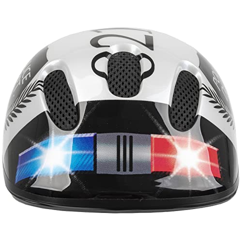 Ventura Police - Casco de ciclismo para niños, color blanco / negro, 52-57 cm