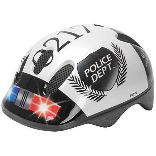 Ventura Police - Casco de ciclismo para niños, color blanco / negro, 52-57 cm