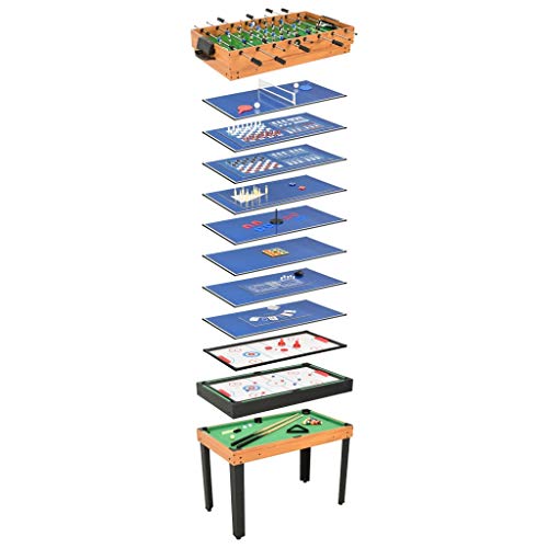 vidaXL Mesa de Multijuegos 15 en 1 Casa Hogar Jardín Bricolaje Diversión Entretenimiento Deporte Juegos Juguete Pasatiempo 121x61x82 cm Color Arce