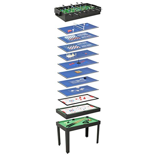 vidaXL Mesa de Multijuegos 15 en 1 Casa Hogar Jardín Bricolaje Diversión Entretenimiento Deporte Juegos Juguete Pasatiempo Recreo 121x61x82 cm Negro