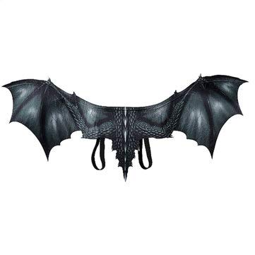 Viviance 3D Halloween Cosplay Wings Dragon Wing Mardi Gras Dragon Costume Clothes - Negro