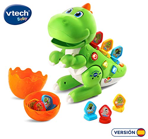 VTech - Dino Babysaurio Travieso, Simpática Mascota Interactiva Acompañada de 9 Fichas para Cambiar la Personalidad, Diversión Jurásica, Color Verde (80-518722) , color/modelo surtido