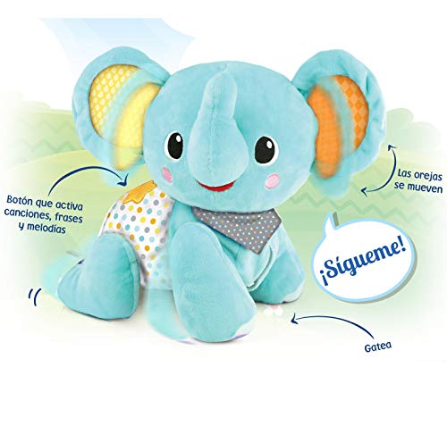 VTech- Elefante Gateos Peluche, Color azul (80-533222)