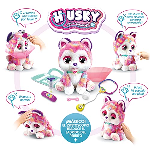 "VTech - Husky Visita al Veterinario, Peluche Interactivo, Juguete para Niños +3 años, Versión ESP (80-529722)"