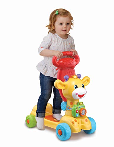 VTech Jirafa Scooter 4 en 1, andador evolutivo con actividades que se transforma en correpasillos y patinete, multicolor (80-503522)