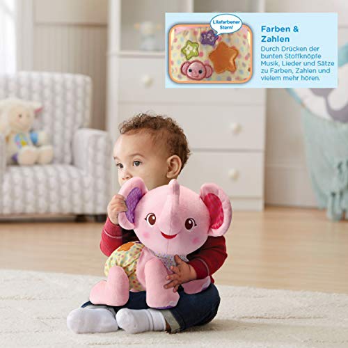 VTech- Krabbel-mit-mir-Elefant Pink bebé, Juguete, motricidad, Ayuda para Gatear. (80-533254)