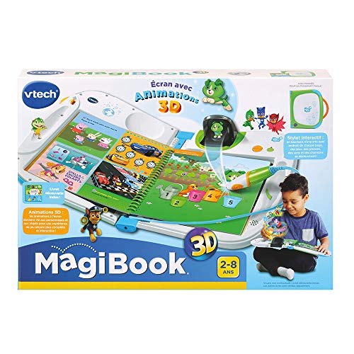 VTech Magibook 3D - Starter Pack, Libro Interactivo para niños de 2 a 8 años, Color Verde, versión Francesa