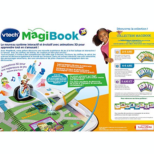 VTech Magibook 3D - Starter Pack, Libro Interactivo para niños de 2 a 8 años, Color Verde, versión Francesa