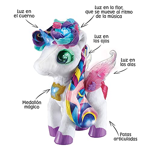 VTech Skyla Maquillaje mágico, Unicornio de Peluche Interactivo, Juguete para niños +5 años, versión ESP (3480-547122), Color