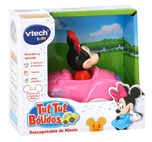 VTech- TutTut Bólidos Disney Descapotable, Multicolor (TTB Minnie)