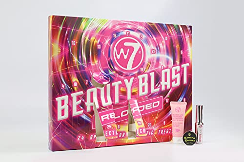 W7 Beauty Blast Reloaded Advent Calendar 2021-24 Puertas de maquillaje de alta calidad y sorpresas cosméticas para Navidad. Crueldad gratis, regalos de vacaciones para adolescentes, hijas y niñas.