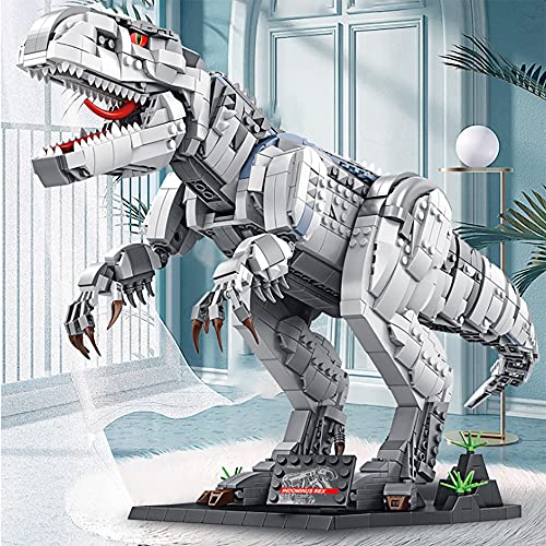 WANGCHAO Jurásico Dinosaurio Tyrannosaurus Modelo Bloques de construcción, ensamblaje Educación Juguetes de ladrillo, Conjunto de Modelos de colección de Adultos, Compatible con Lego (76x27x21cm)