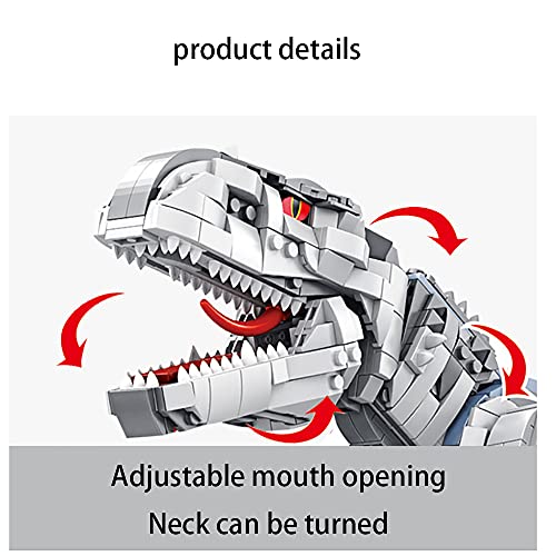 WANGCHAO Jurásico Dinosaurio Tyrannosaurus Modelo Bloques de construcción, ensamblaje Educación Juguetes de ladrillo, Conjunto de Modelos de colección de Adultos, Compatible con Lego (76x27x21cm)