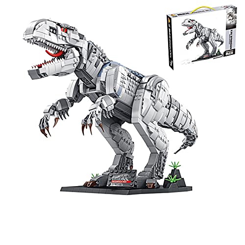 WANGCHAO Jurásico Dinosaurio Tyrannosaurus Modelo Bloques de construcción, ensamblaje Educación Juguetes de ladrillo, Conjunto de Modelos de colección de Adultos, Compatible con Lego (76x27x21cm)