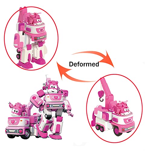 WAWAYU 7in Transformando Toys Super Wings Personajes Animados 3D Jett/Donnie/Dizzy/Paul/Astra/Jerome Action Figure Robot Car Truck Camión Manual Helicóptero Policía Modelo Muñeca (Color : Dizzy)