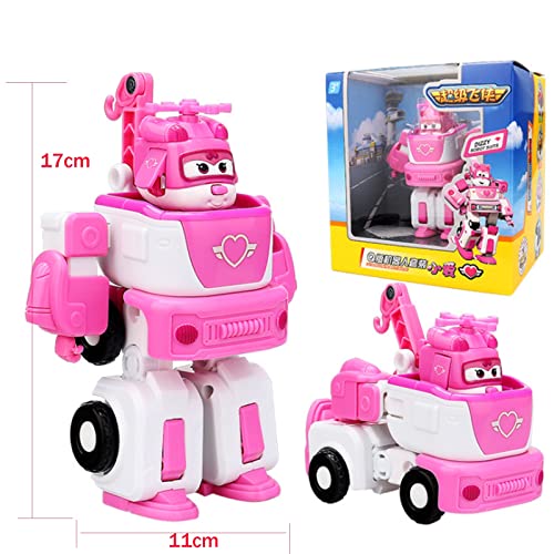 WAWAYU 7in Transformando Toys Super Wings Personajes Animados 3D Jett/Donnie/Dizzy/Paul/Astra/Jerome Action Figure Robot Car Truck Camión Manual Helicóptero Policía Modelo Muñeca (Color : Dizzy)