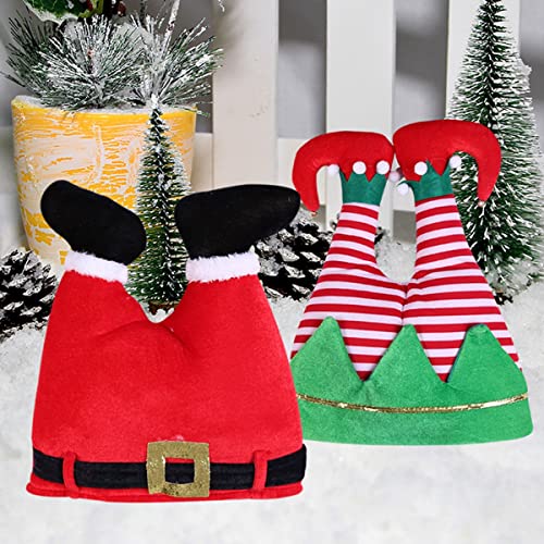 WDhomLT Navidad Sombrero Rojo Pantalones Sombrero Santa Navidad Adornos Sombrero Navidad Cosplay Ropa para Niños Navidad Vacaciones Fiesta Suministros Fotomatón Accesorios