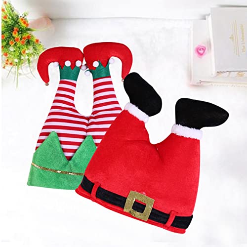 WDhomLT Navidad Sombrero Rojo Pantalones Sombrero Santa Navidad Adornos Sombrero Navidad Cosplay Ropa para Niños Navidad Vacaciones Fiesta Suministros Fotomatón Accesorios