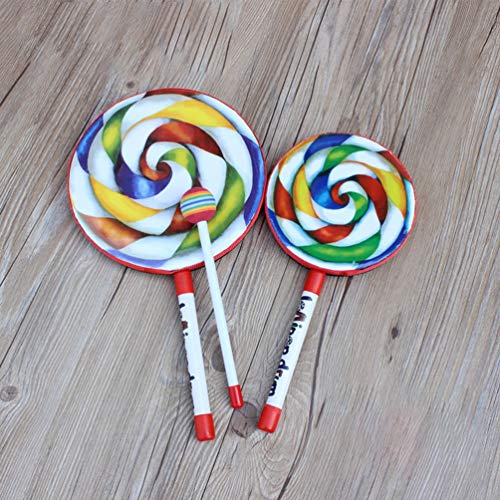 WEFH Rainbow Blow Lollipop Drum Orff Instrumento Musical Música Percusión Juguete Multicolor