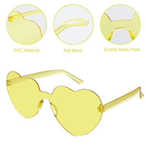 Weinsamkeit Corazón Gafas, Gafas de Sol Retro sin Montura 8, Gafas de Sol en Forma de Corazón ,gafas de Fiesta de Carnaval para Hombres Y Mujeres Son Las Mejores Decoraciones para Navidad