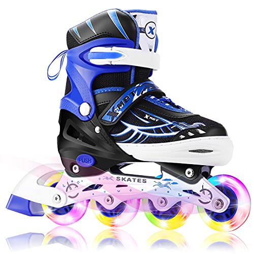 Weskate Patines en Linea Ajustables para Niña Niño Patines Linea con Todas Las Ruedas iluminadas Patines Niña para Exteriores e Interiores