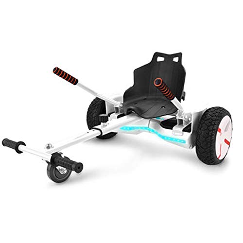 Wgwioo Hoverboard, Accesorios De Asiento con Tabla De Suspensión, con Asiento Autoequilibrado, Suspensión De Deriva, Asiento De Kart, Longitud De Marco Ajustable,Blanco