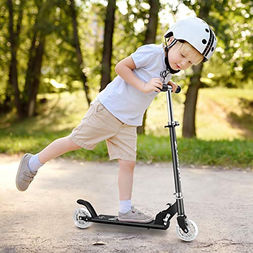 wheoZ Patinetes para niños con Ruedas de luz LED atinete Plegable 3 de Altura Ajustable para Niños de 3 a 8 Años para Niñas y Niños Capacidad de Peso de 110 LB…