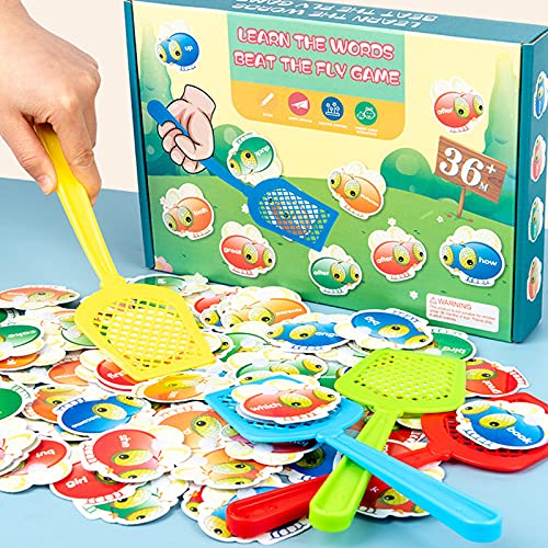 WHIO Creative Sight Words Swat Game Interesting Flies Swatting Game Early Educational Toys for Children