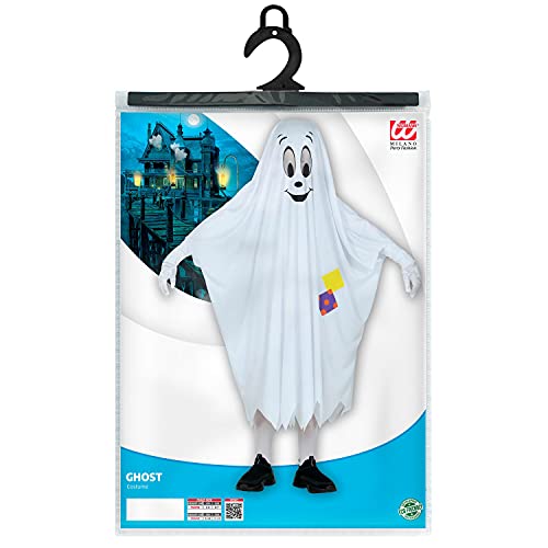 WIDMANN - Disfraz infantil de fantasma, poncho con cara y parches, manta, fantasma, fantasma, fantasma, disfraz, fiesta temática, carnaval, Halloween (52255)