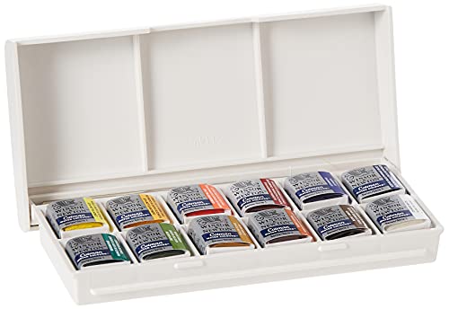 Winsor & Newton acuarela Cotman - Caja de acuarela Sketcher - set de 12 medio godets, colores surtidos