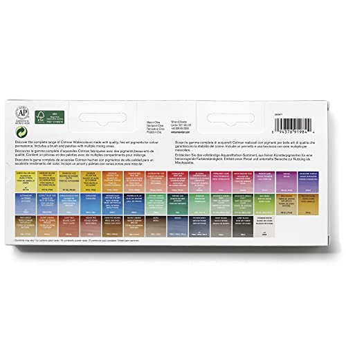 Winsor & Newton acuarela Cotman - Set de 45 medio godets de acuarela, colores surtidos